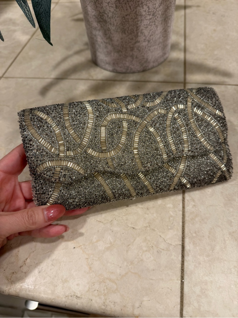 Vintage Beaded Evening Clutch Bag
